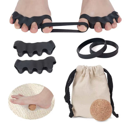 Foot Care Kit Elastic Band Cork Massage Ball Plantar Fasciitis Relief Bunion Correction Toe Separator
