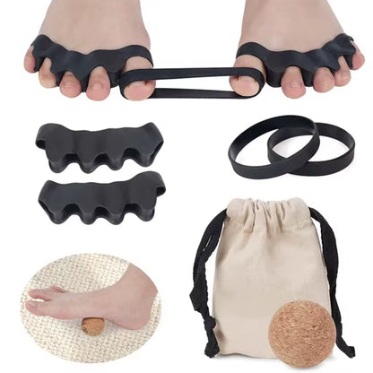 Foot Care Kit Elastic Band Cork Massage Ball Plantar Fasciitis Relief Bunion Correction Toe Separator